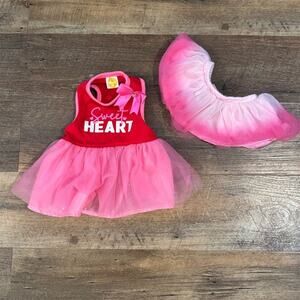Simply Dog Valentines Day S Red Pink Dog Dress & Top Paw XS Tutu Skirt Costume
